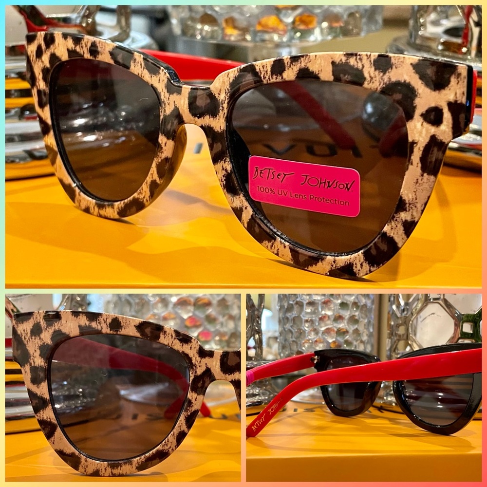 Betsy Johnson woman’s leopard cat eye sunglasses